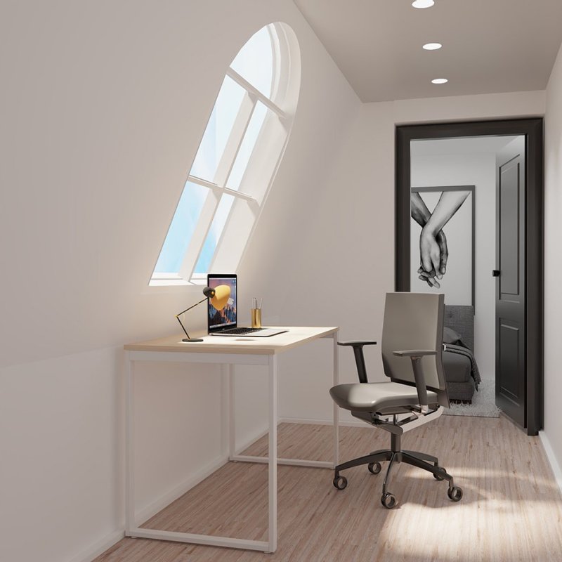 PAPERFLOW bureau easyHome LV12, blanc/chêne, 110×60×74 cm